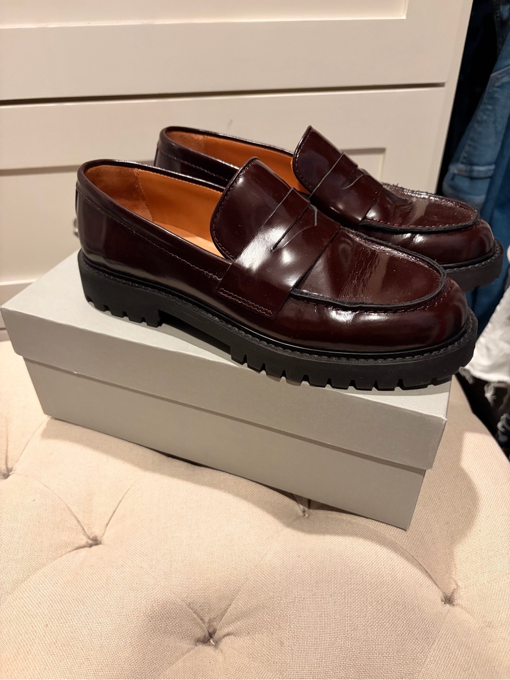 Thursday Boot Company Burgundy Leather Penny Loafers